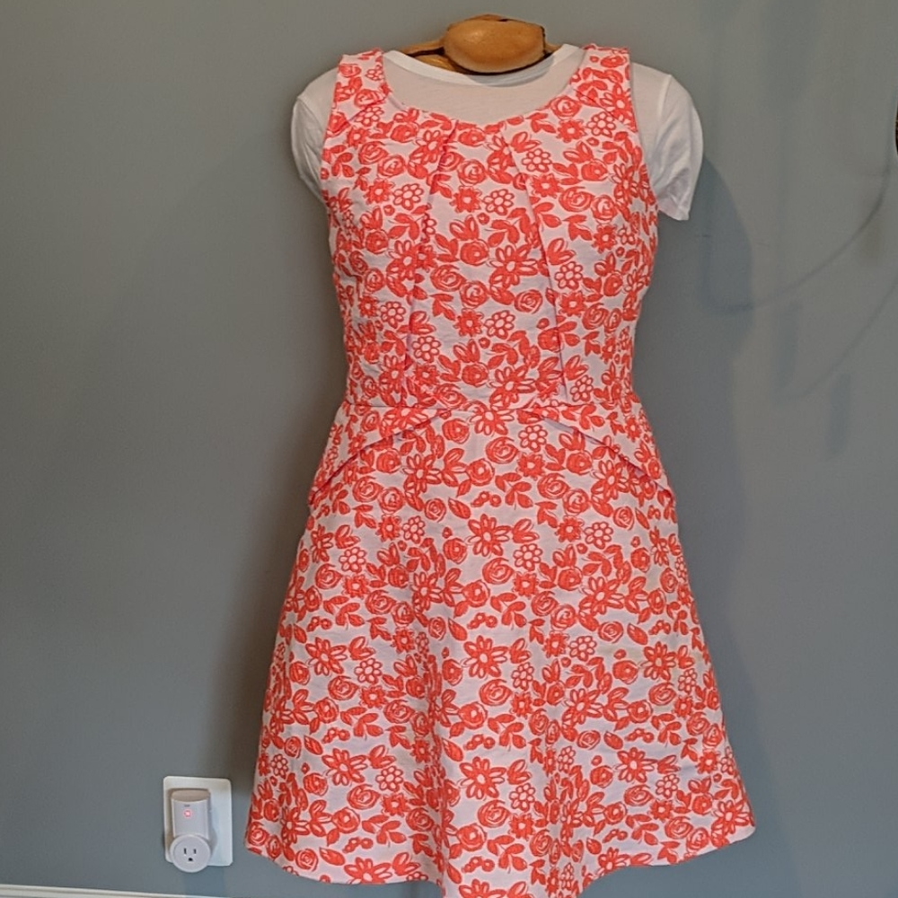 EUC Betsey Johnson orange floral dress size 12